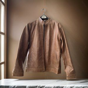 Premium Men's Genuine Leather Jacket - High Quality Craftsmanship - Toffee Brown